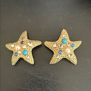 Lindsay Phillips Gold Starfish with Blue Accents Interchangeable Snaps!